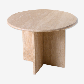 Travertine round coffee table