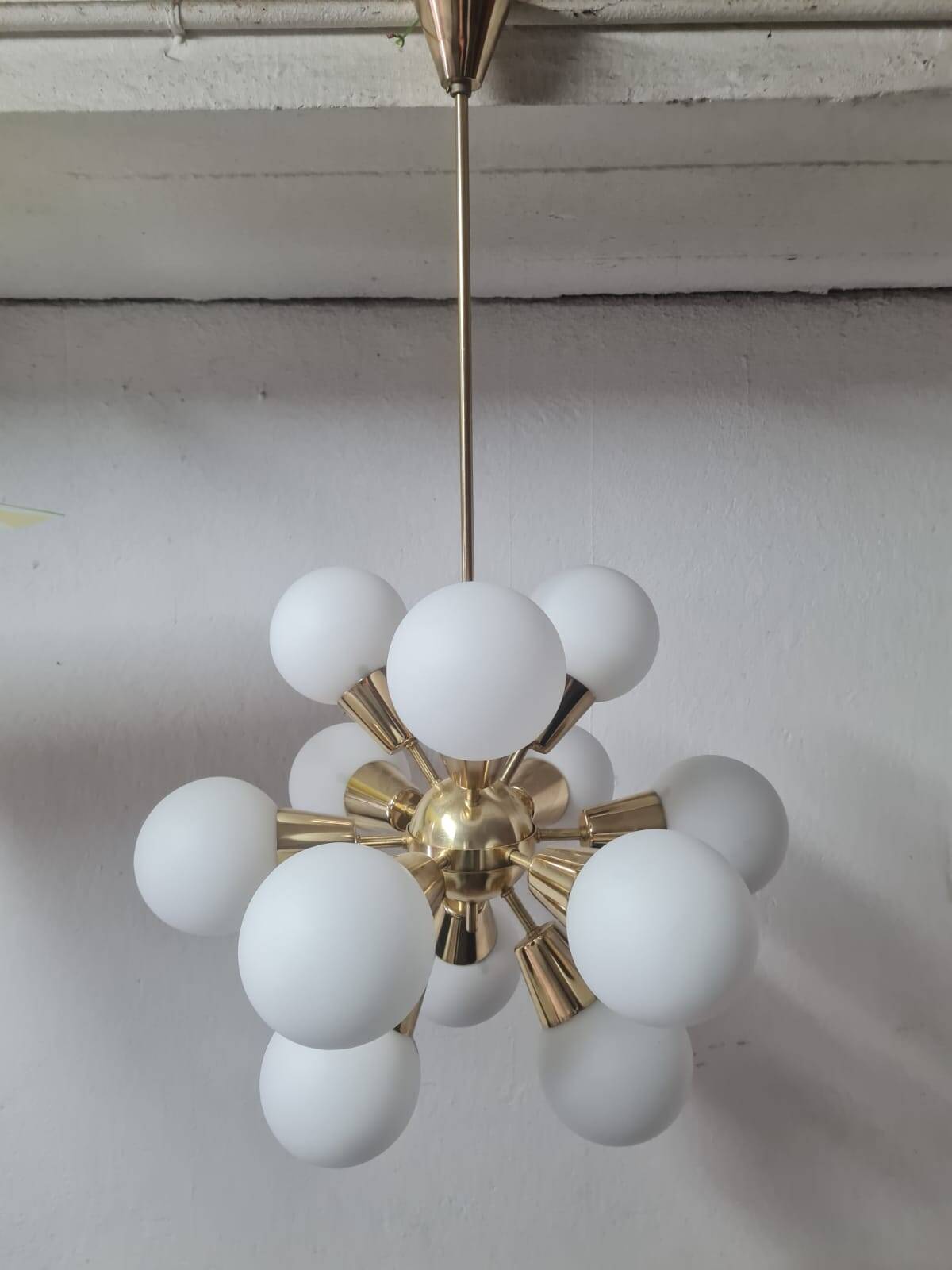 Lustre en laiton « Spoutnik » / Kamenický šenov