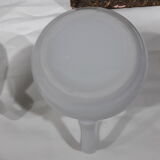 Coffee set 5 cups with Mehun white porcelain milk pitcher (France)