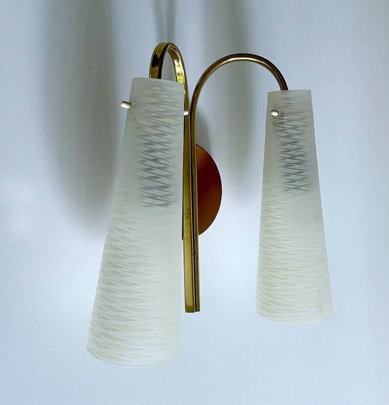 Vintage Italian Glass Sconce, 1960s