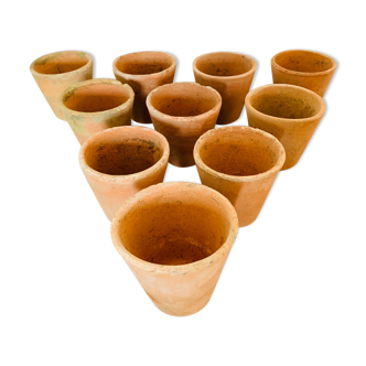 Set of 10 terracotta pots circa 1930 graineterie