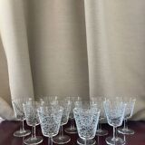 11 decorated wine glasses - Vintage - Made in France