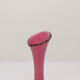Scandinavian tulip vase in pink glass with fine white canes