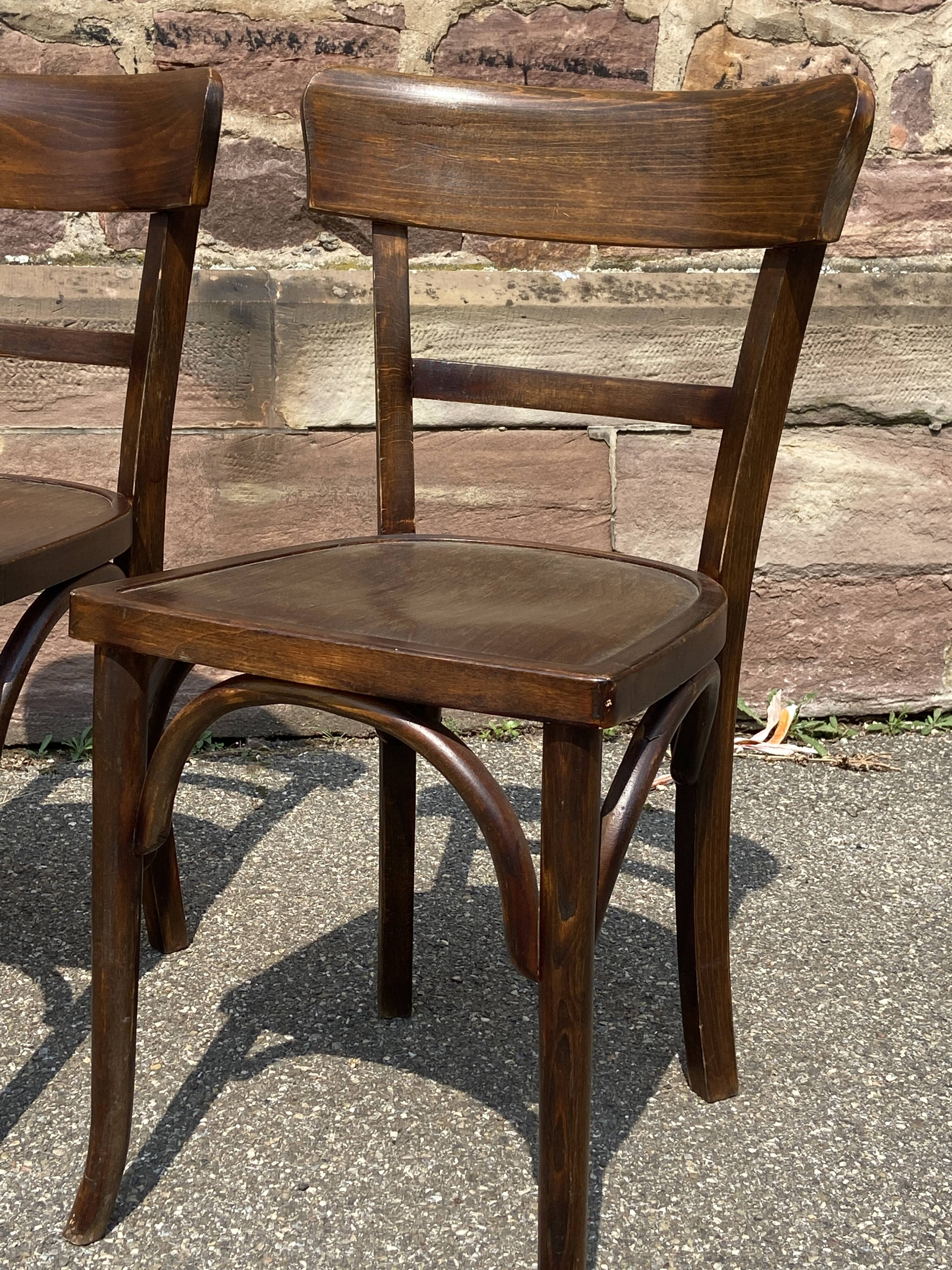 6 chaises bistrot bois courbé vintage
