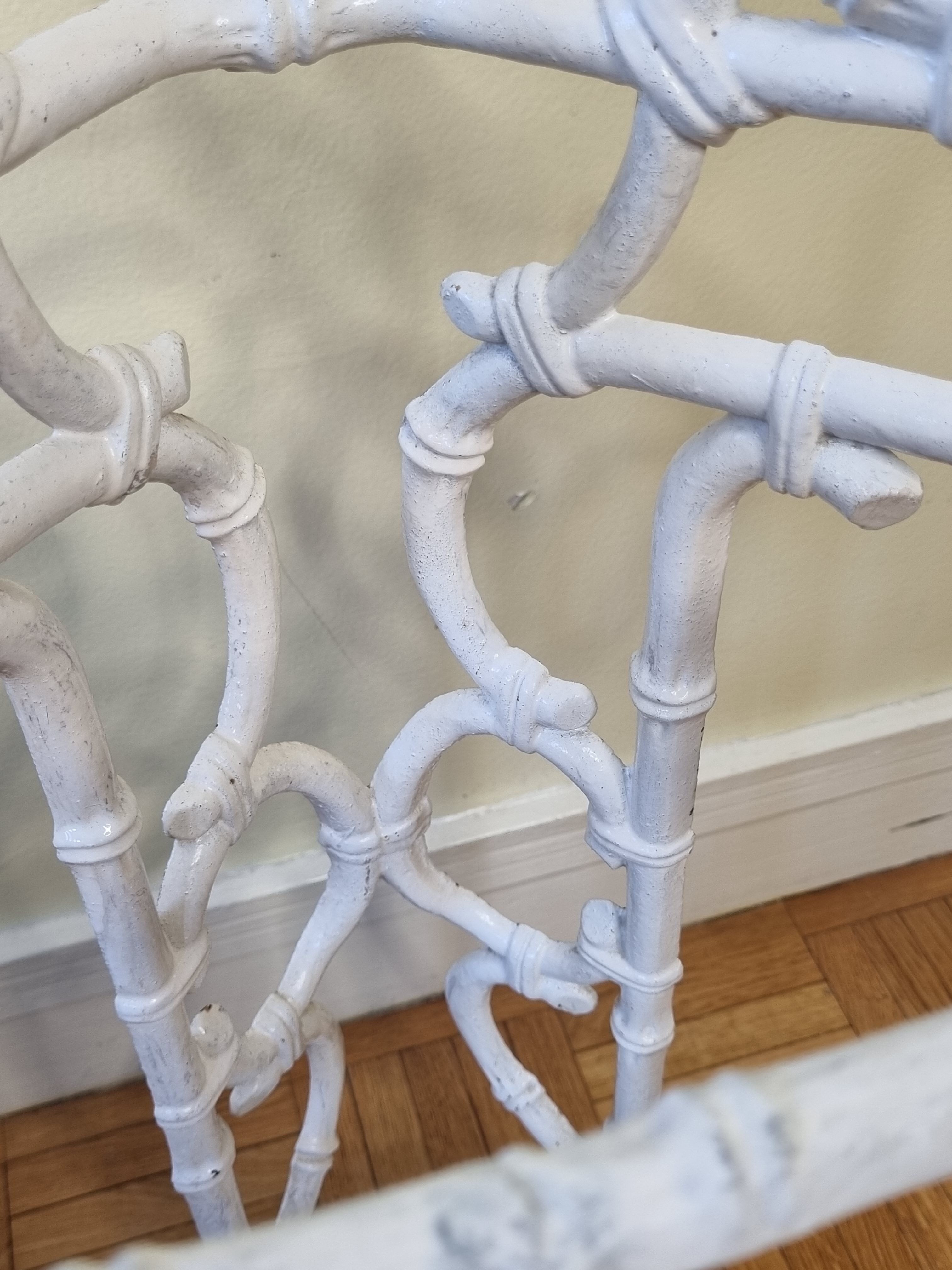 Old Victorian umbrella stand, late nineteenth century in white lacquered cast iron