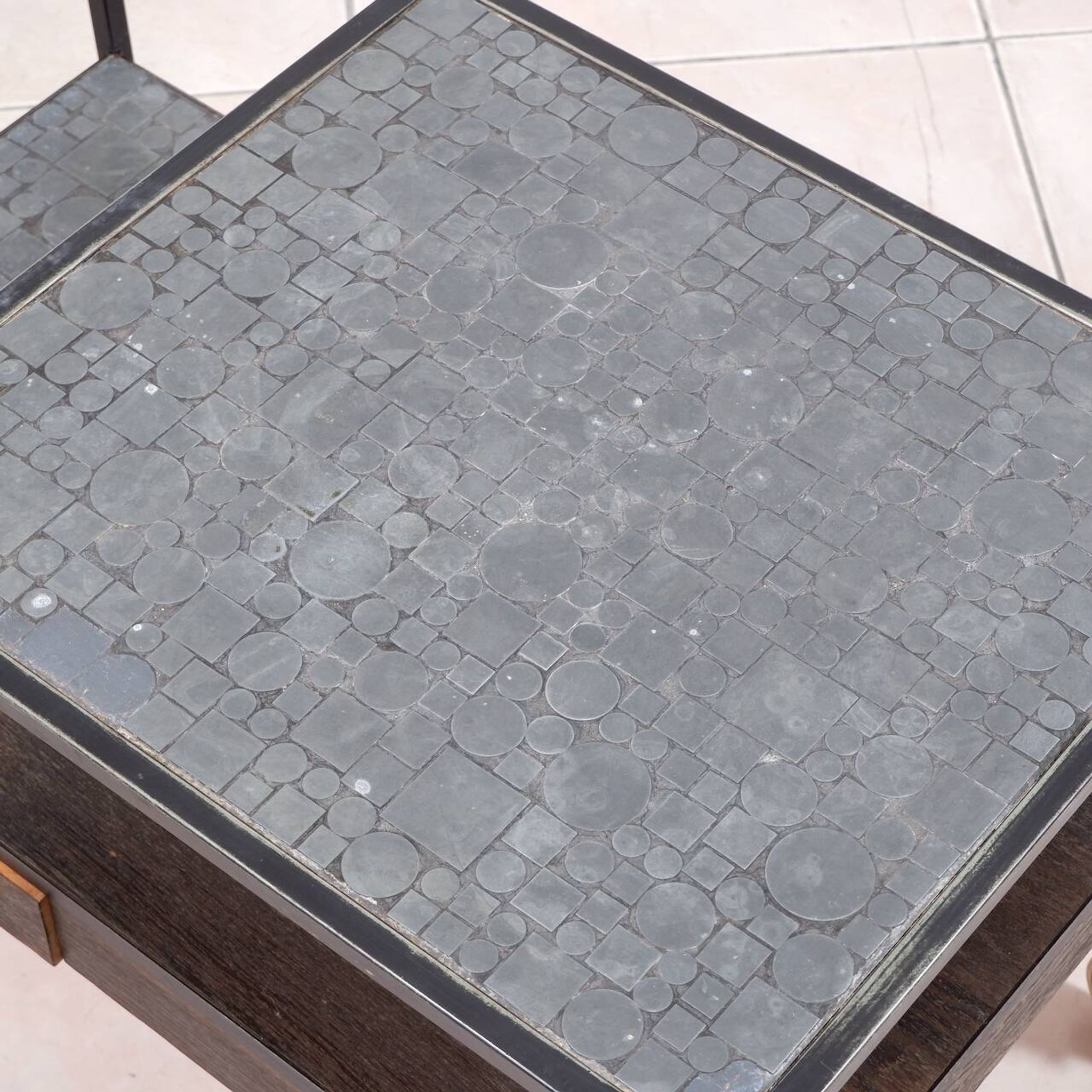 Chariot de bar en mosaïque par Herbert Hirche pour Rosenthal