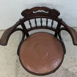 Curved wood armchair J&J khon office