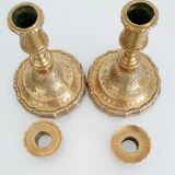 Pair of 19th century gilt bronze candlesticks - Château de Compiègne