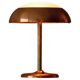 Art Deco table lamp in patinated copper, brass, and satin glass from the 1950s.