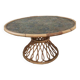 Round vintage rattan table