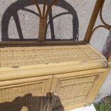 Wall or standing rattan shelf