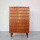 Mid-Century Modern Danish Chest of Eight Drawers, Tallboy in Teak, Denmark, 1960