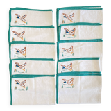 10 Large embroidered and hand-trimmed placemats "les colverts" - Métis - 40x56 cm
