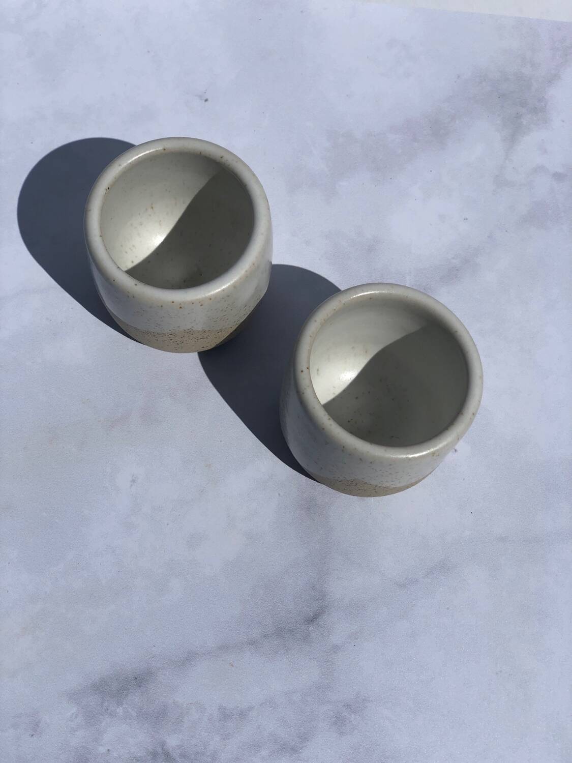 Ceramic stoneware egg cups set of 2