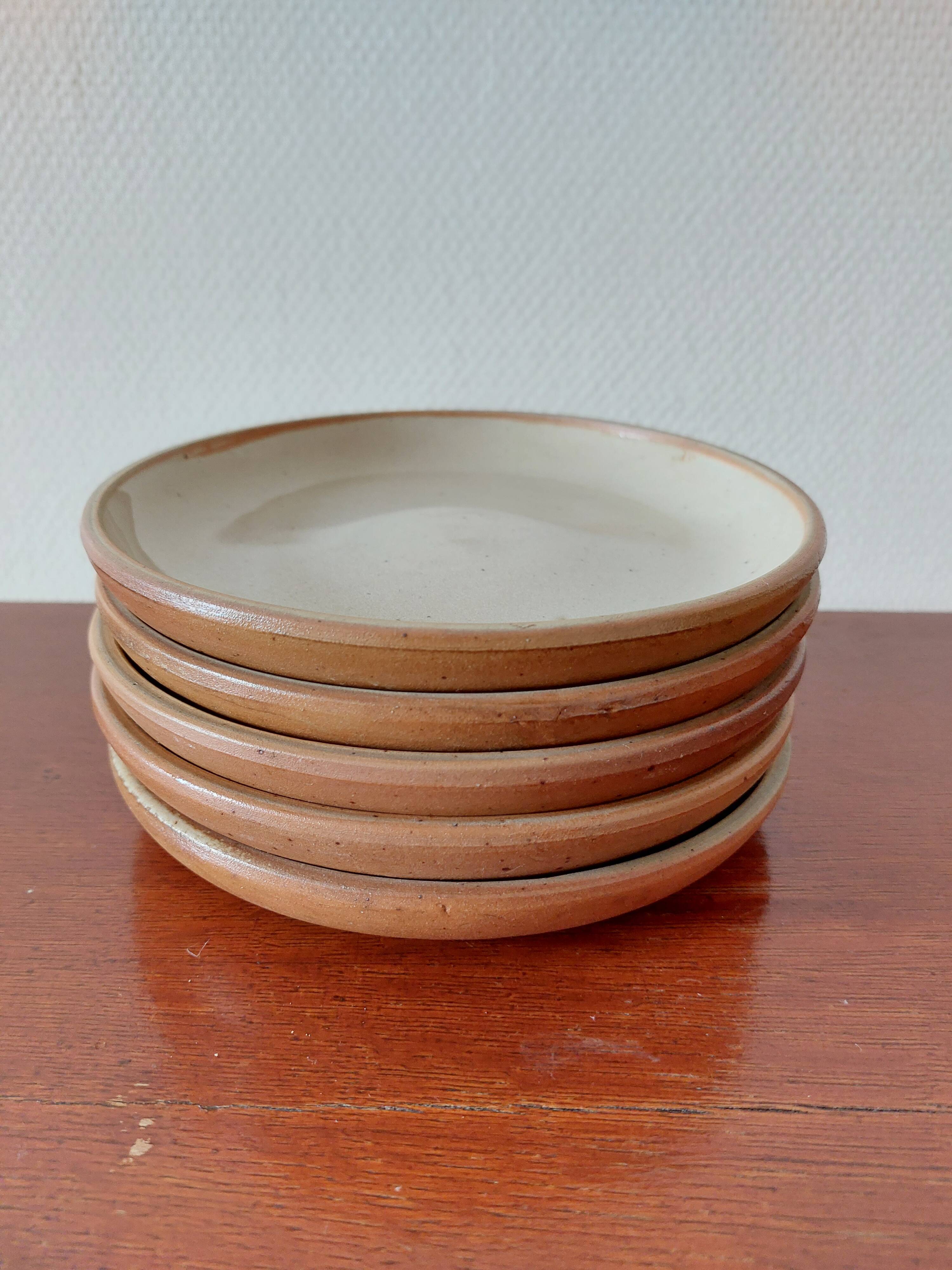 Set of 5 stoneware dessert plates
