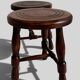 Mid-Century Chestnut Wood Stools Attributed to Charles Dudouyt, 1950s
