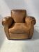 Antique 20th century tan leather club armchair