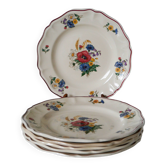 Lot de 6 assiettes plates Digoin Sarreguemines modèle Agreste 1950