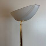 Brass & Opaline Floor Lamp by Milan, Spain, 1980s