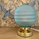 Vintage table lamp globe in blue frosted glass