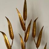 2-light leaf wall lights in gold metal