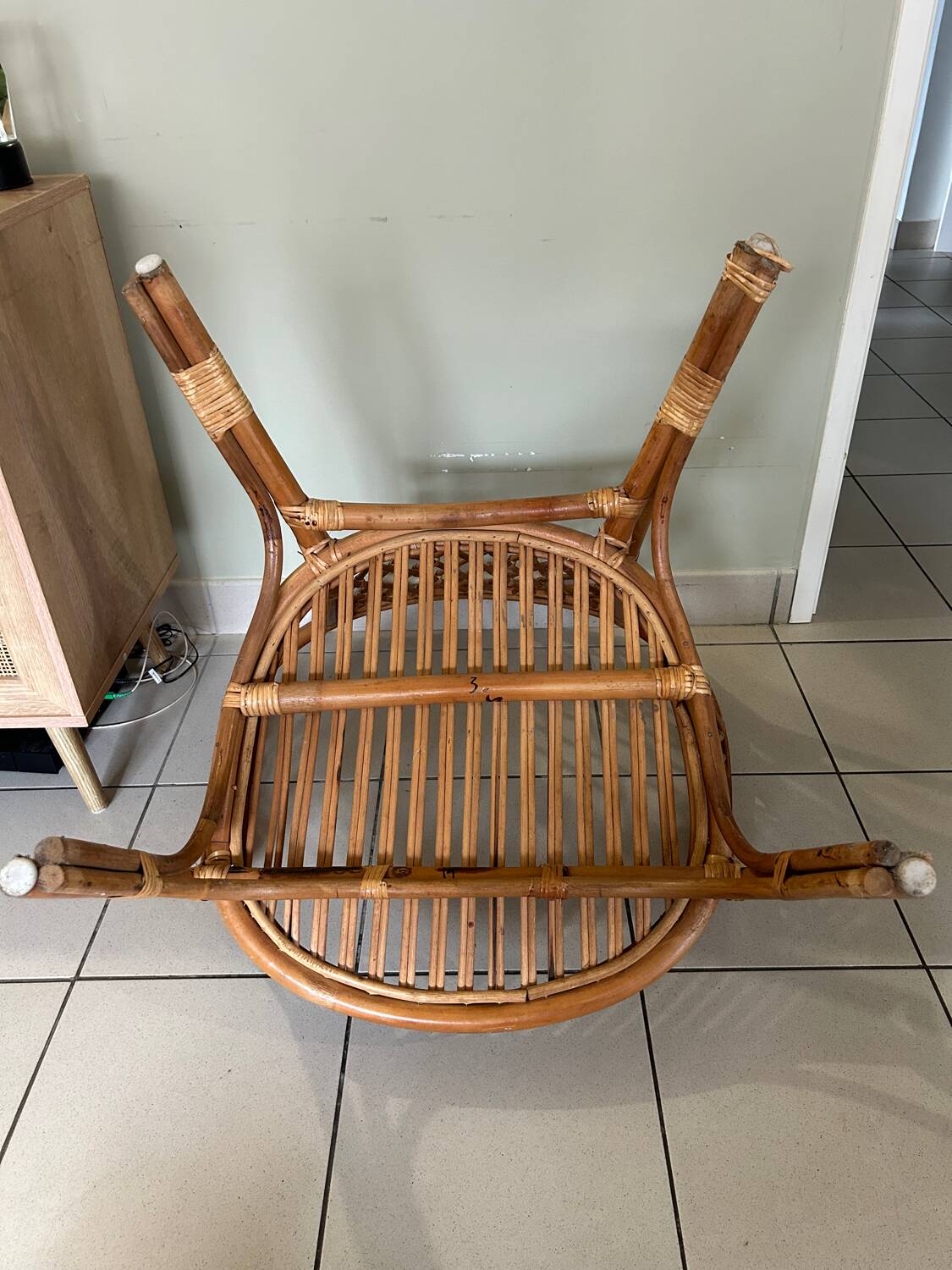 Vintage rattan armchair