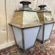 Paire de lampadaires - lanternes d'extérieur en laiton