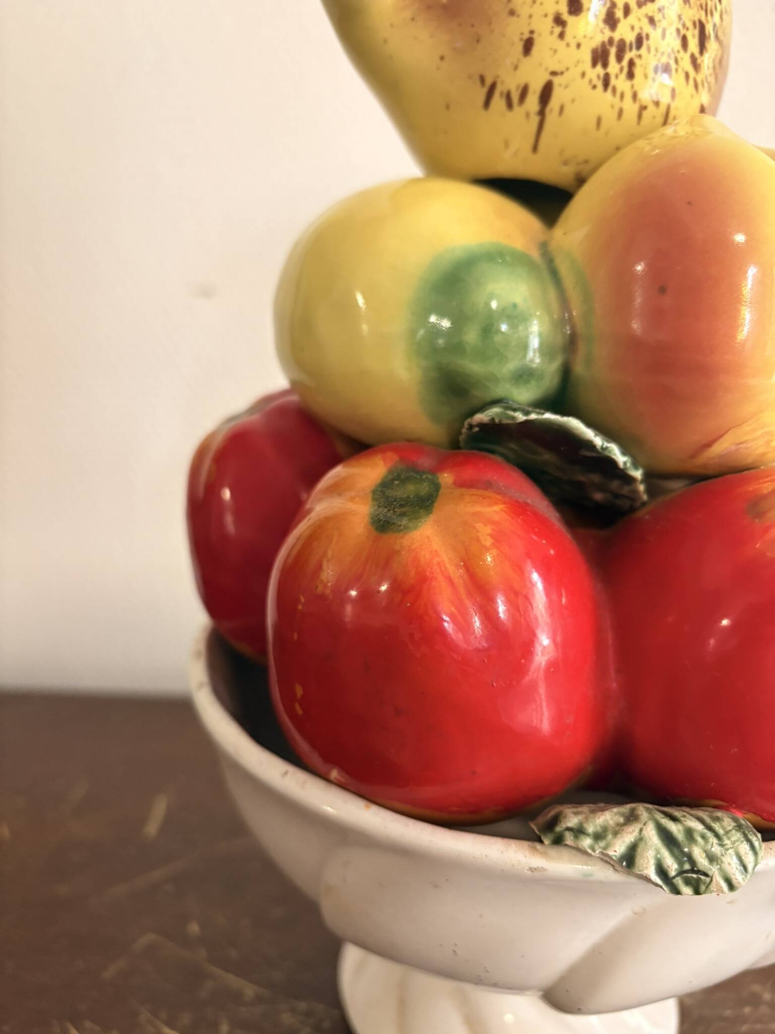 Fruit Bowl Centre Table Enamelled Ceramic Barbotine Vallauris Style