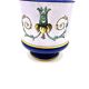 Old pot cover decorated with old man faience of Choisy Le Roy
