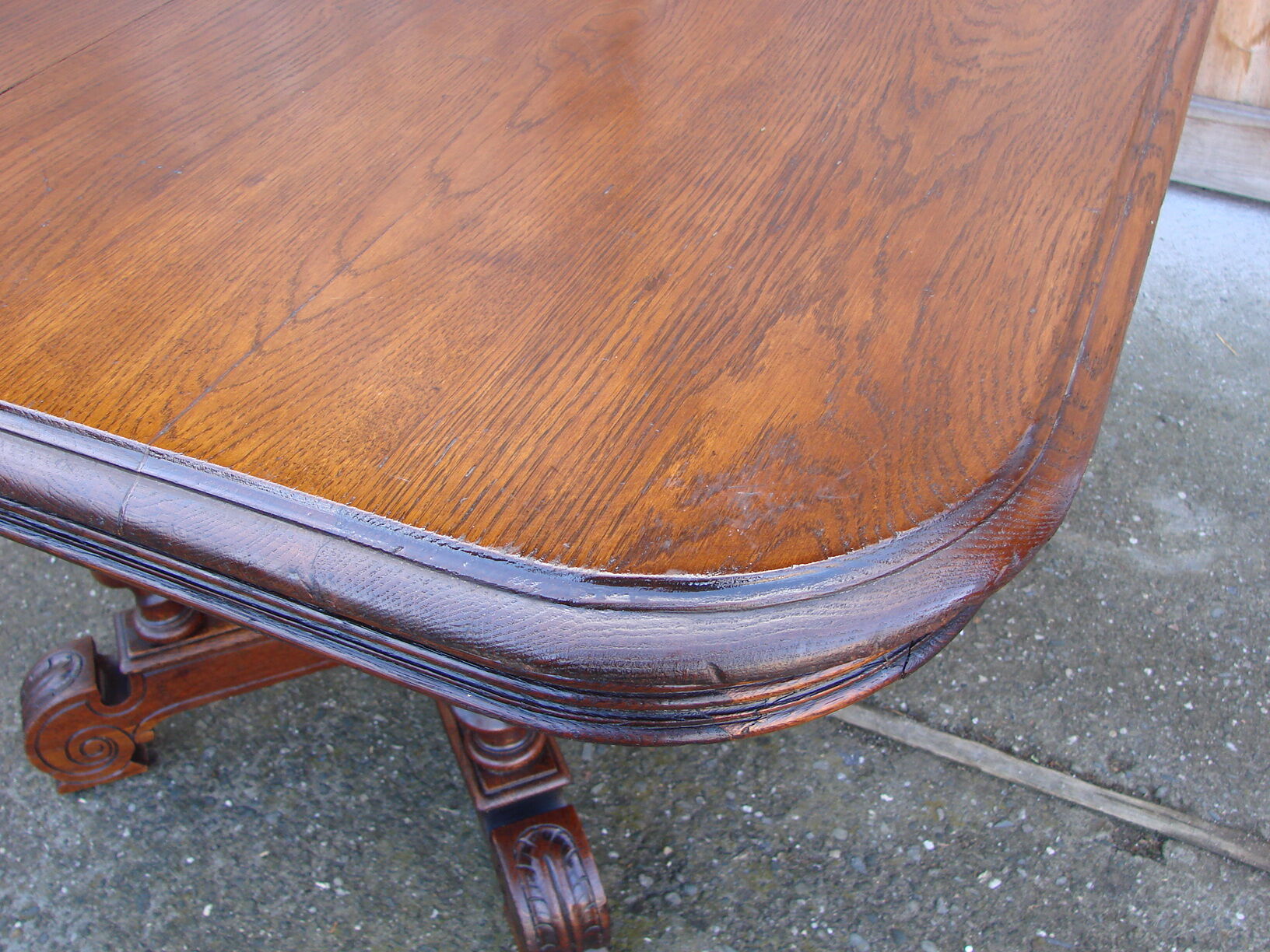 Oak table from 19th century .