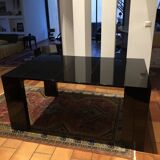 Roche bobois extendable console black lacquered 4 extensions