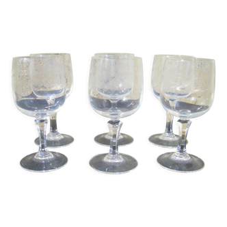 Series of six antique glasses