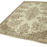 Handwoven vintage anatolian beige rug 187 cm x 307 cm