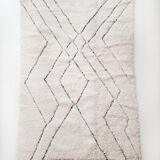 Moroccan Berber carpet blessed ouarain ecru patterned 254x144cm