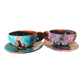 2 grandes tasses déjeuners Vallauris