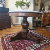 Restoration guéridon in mahogany and marble