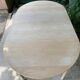 Table à manger scandinave ronde extensible rénovée en bois brut 210cm