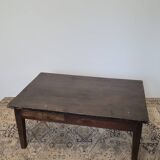 Antique 1900s rustic farmhouse coffee table two drawers
