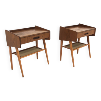 Set of 2 teak bedside tables, Sweden, 1960