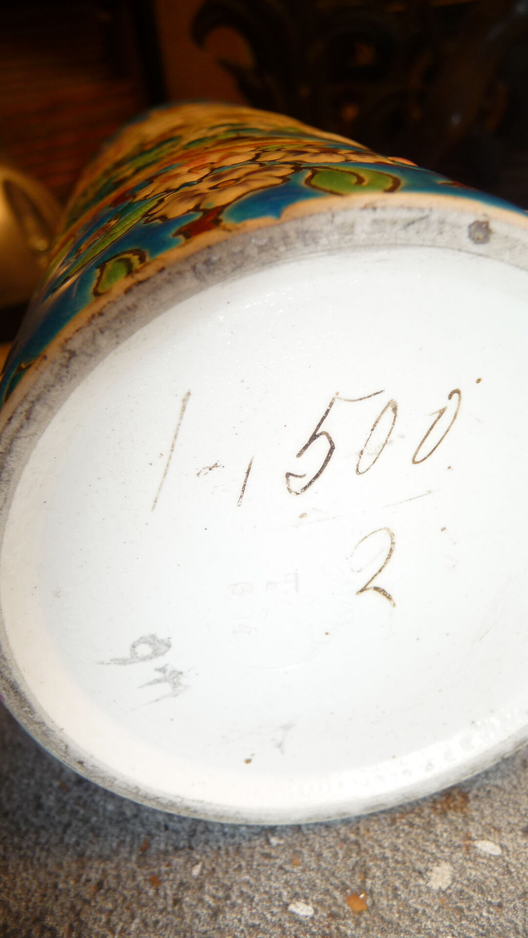 Longwy enamels roller vase