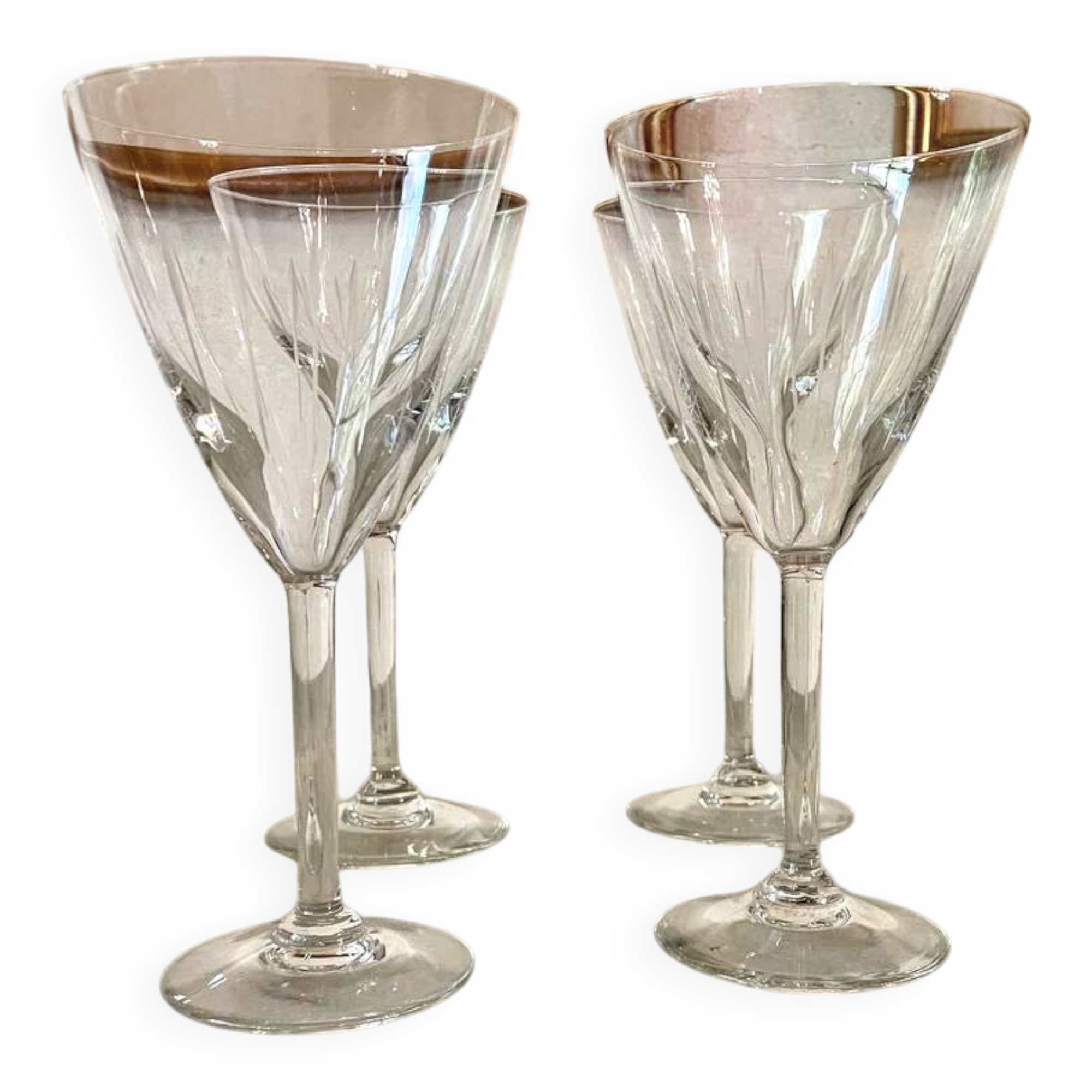 Set of 4 Christofle crystal glasses