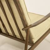 Scandinavian armchair 1960 curved armrests.