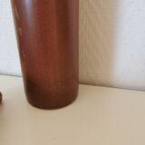 bottle, vase, soliflore in brown glazed stoneware