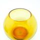 Vase moderne du milieu du siècle, en verre jaune, conçu par M. Słaboń, Pologne, années 1970.