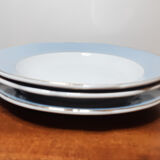 Round faience serving dishes from Lunéville KG, antique French, 50s