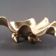 Empty pocket vintage ring cup in solid brass shell tripod 1970