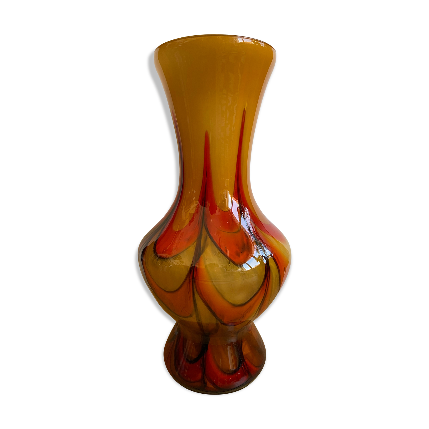 Glass paste vase 70s
