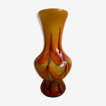 Glass paste vase 70s