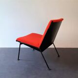 Red 'Oase' lounge chair by Wim Rietveld for Ahrend de Cirkel, 1950's