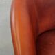 Red-brown cowhide leather office chair/side chair